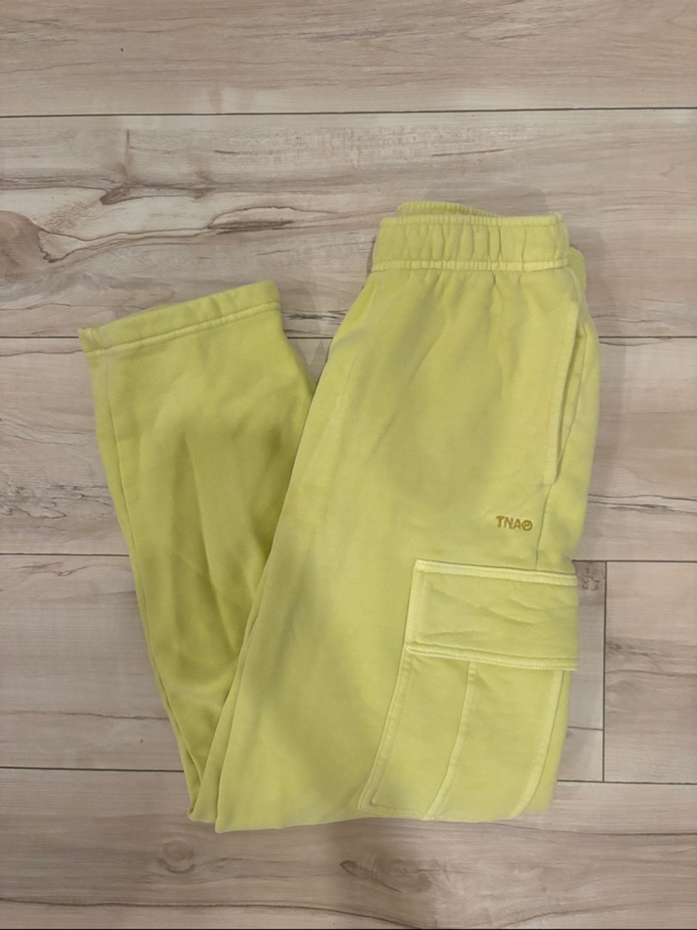 Aritzia TNA Yellow Cargo Joggers